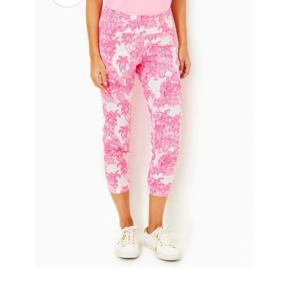 NWT Lilly Pulitzer CORSO CROP PANT UPF 50+ RESORT WHITE PB ANNIVERSARY TOILE 4 - Picture 8 of 10